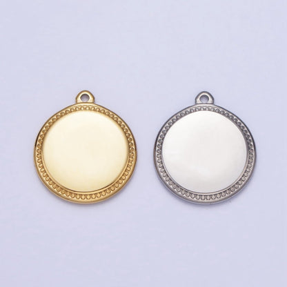 Stainless Steel Round Circular Minimalist Add-On Charm in Gold &amp; Silver | P-904