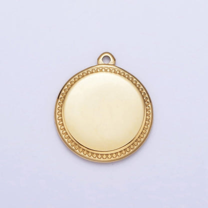 Stainless Steel Round Circular Minimalist Add-On Charm in Gold &amp; Silver | P-904