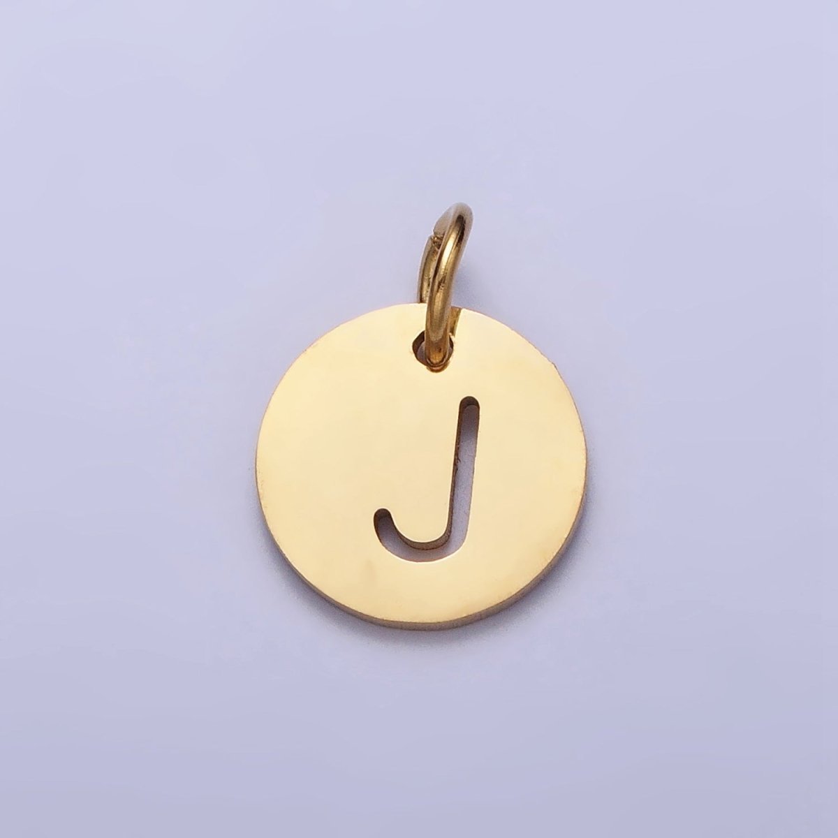 Stainless Steel Round Initial Alphabet Personalized Mini Add-On Charm in Gold | A-403-A-415