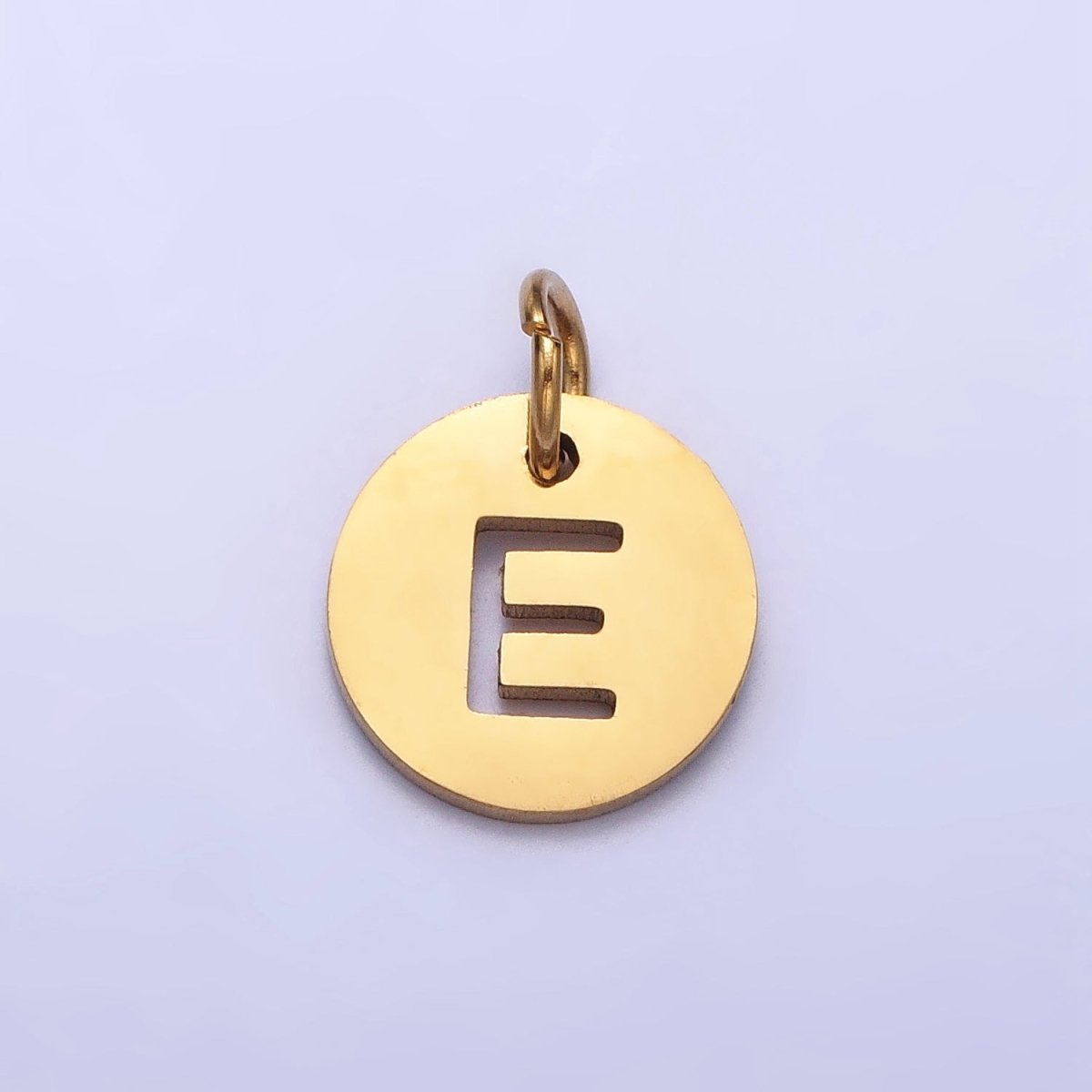 Stainless Steel Round Initial Alphabet Personalized Mini Add-On Charm in Gold | A-403-A-415