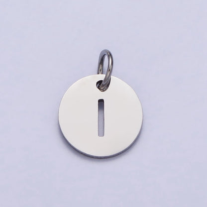 Stainless Steel Round Initial Alphabet Personalized Mini Add-On Charm in Silver | A-416-A-428