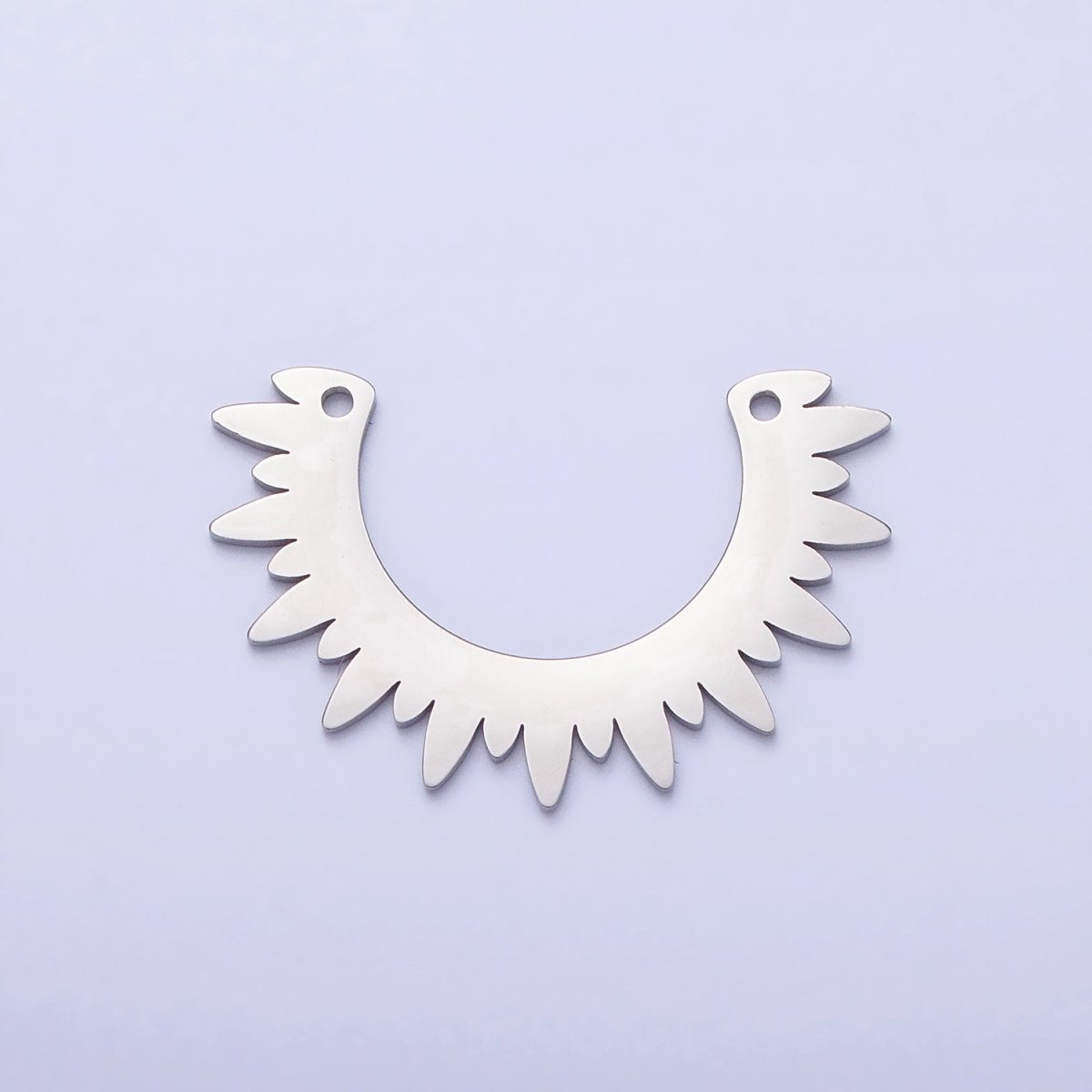 Stainless Steel Rounded Celestial Sun Beam Ray Link Connector in Gold &amp; Silver | P-909