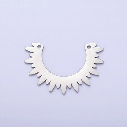 Stainless Steel Rounded Celestial Sun Beam Ray Link Connector in Gold &amp; Silver | P-909