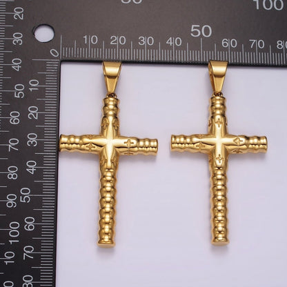 Stainless Steel Rounded Minimalist Latin Cross Pendant Religious Jewelry | P872