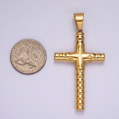Stainless Steel Rounded Minimalist Latin Cross Pendant Religious Jewelry | P872