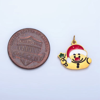 Stainless Steel Santa Claus Enamel Christmas Holiday Charm | P1504