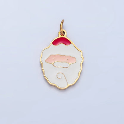 Stainless Steel Santa Claus Enamel Christmas Holiday Charm | P1518
