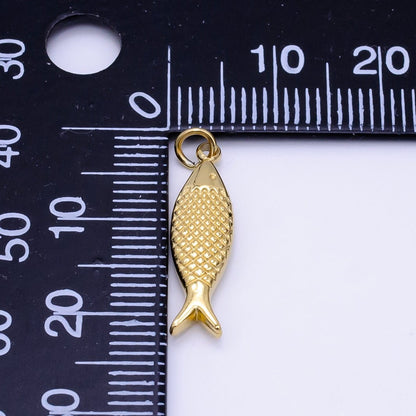 Stainless Steel Scaled Fish Animal Minimalist Charm | P1424