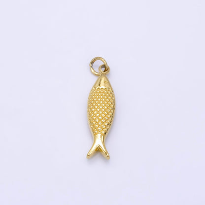 Stainless Steel Scaled Fish Animal Minimalist Charm | P1424