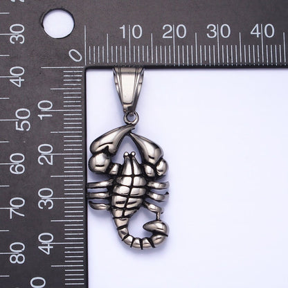 Stainless Steel Scorpion Desert Animal Silver Pendant | P1157