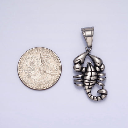 Stainless Steel Scorpion Desert Animal Silver Pendant | P1157