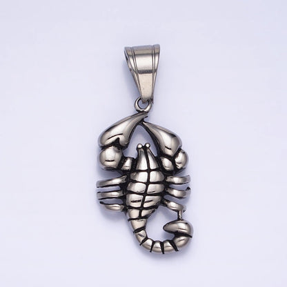 Stainless Steel Scorpion Desert Animal Silver Pendant | P1157