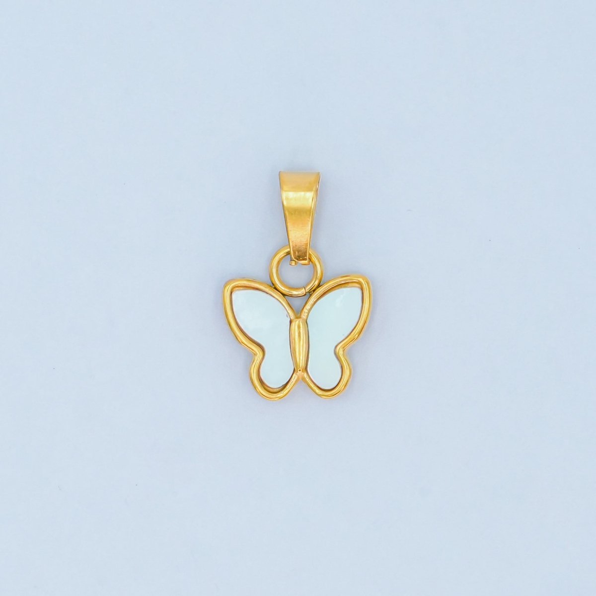 Stainless Steel Shell Pearl Butterfly Pendant | P1547