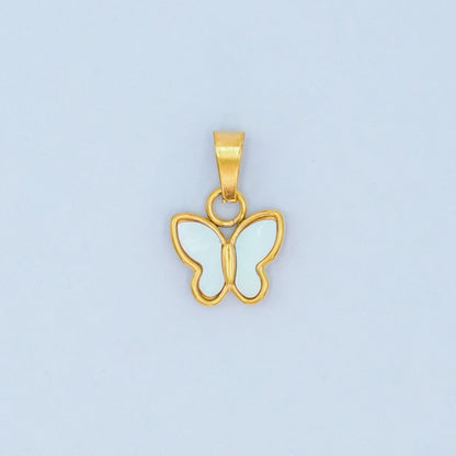 Stainless Steel Shell Pearl Butterfly Pendant | P1547