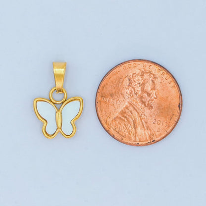 Stainless Steel Shell Pearl Butterfly Pendant | P1547