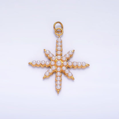 Stainless Steel Shell Pearl Celestial North Star Charm | P1449