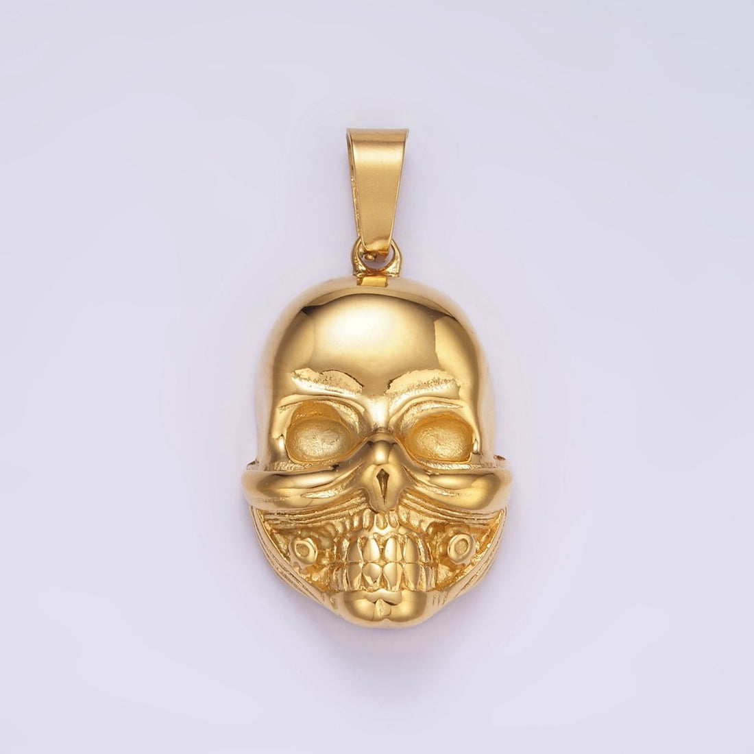 Stainless Steel Skull Charms Head Skeleton Pendant in Gold | P1426