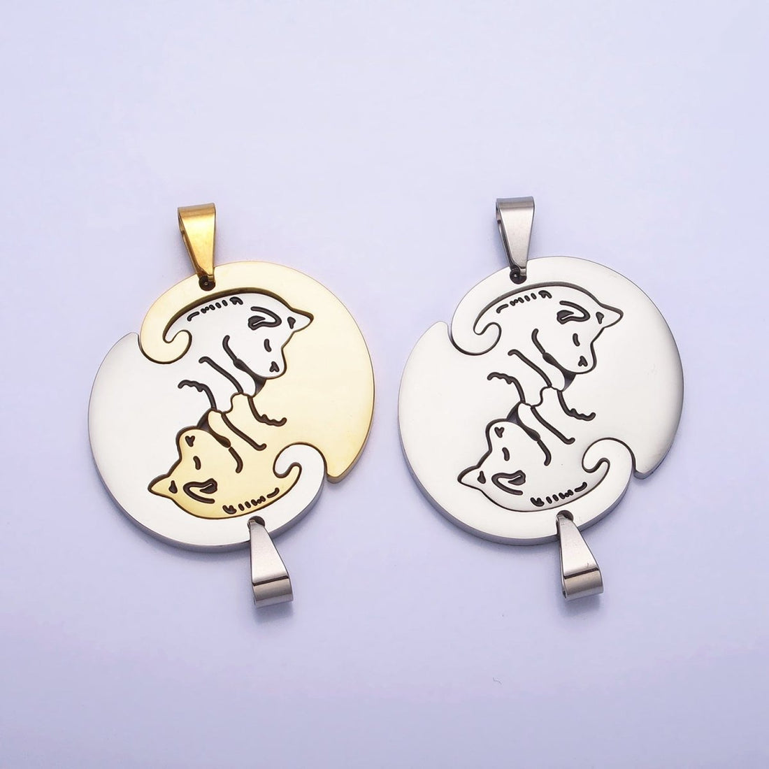 Stainless Steel Sleeping Dog Puppy Couple&
