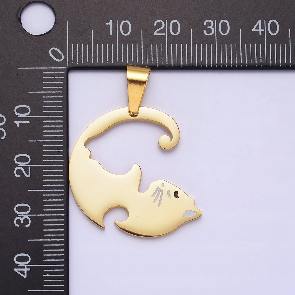 Stainless Steel Sleeping Kitty Cat Couple&