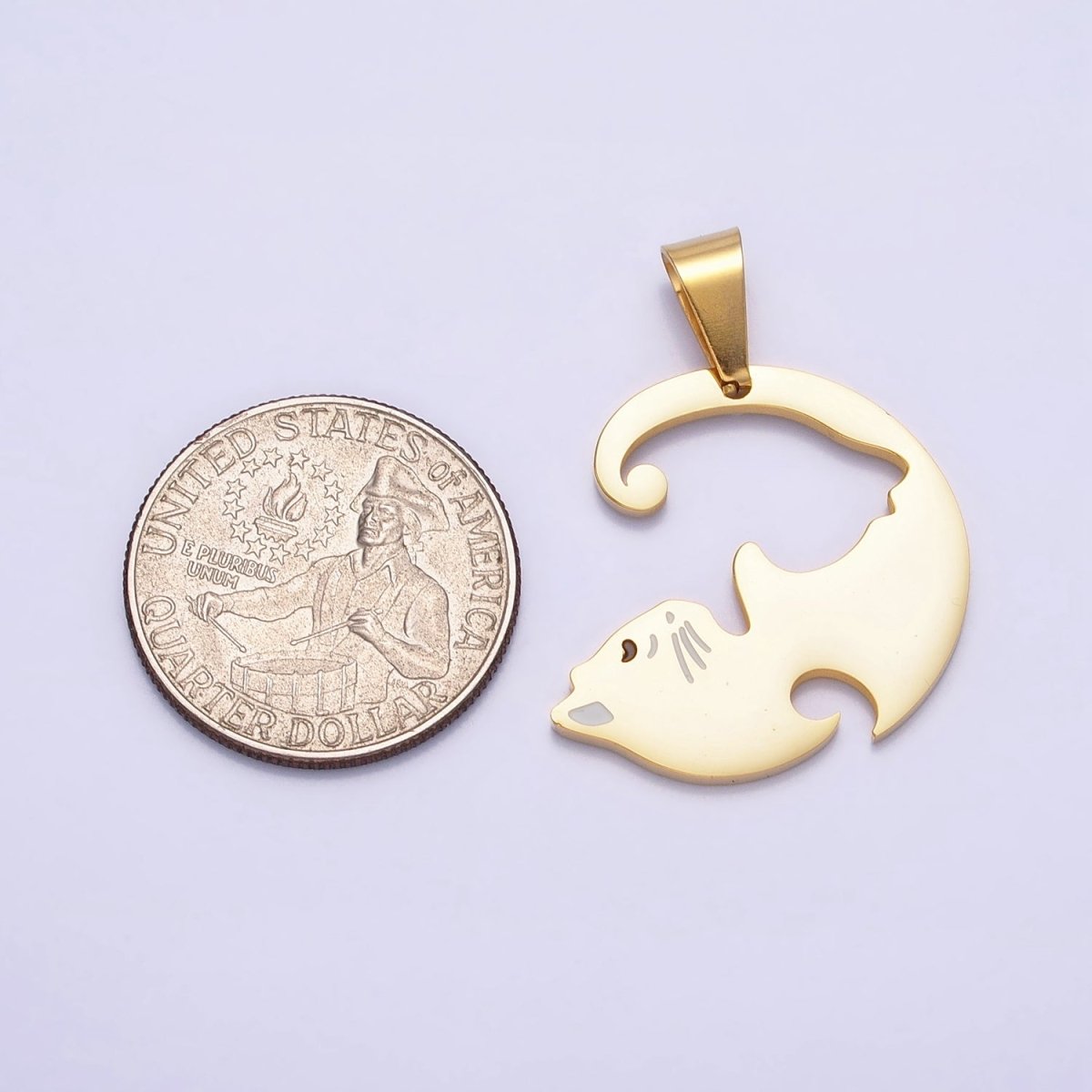 Stainless Steel Sleeping Kitty Cat Couple&