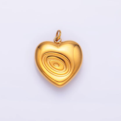 Stainless Steel Spiral Chubby Heart Charm | P854
