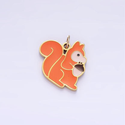 Stainless Steel Squirrel Charm Enamel Animal Kids Jewelry Pendant | P1002