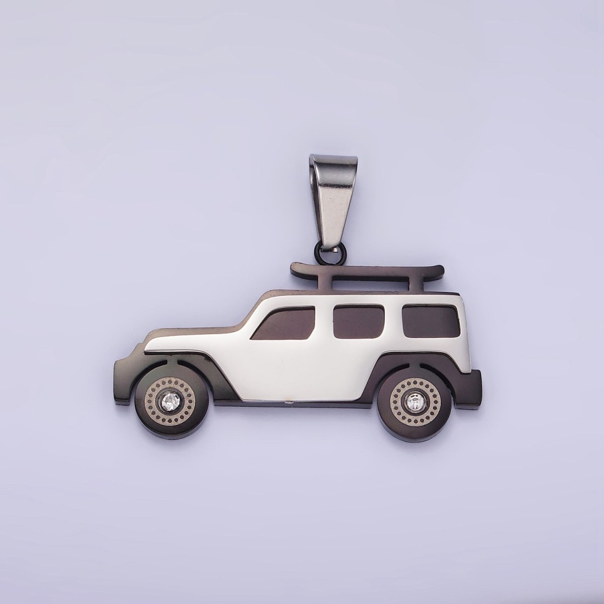 Stainless Steel SUV Car Charms Pendant in Gold &amp; Silver | P1446