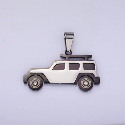 Stainless Steel SUV Car Charms Pendant in Gold &amp; Silver | P1446
