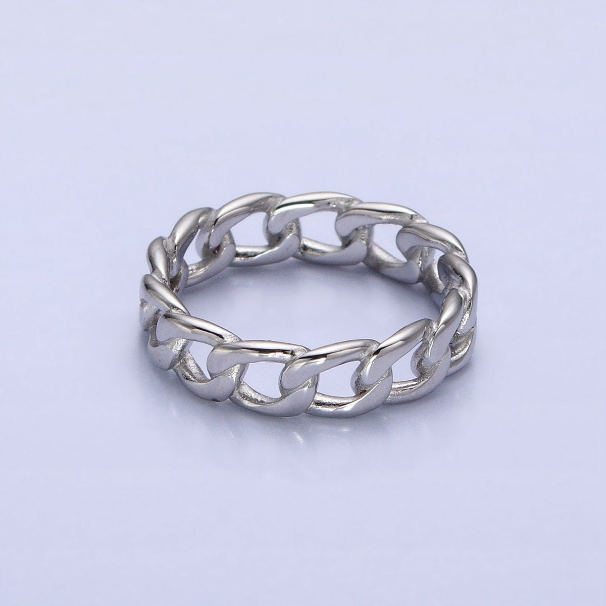 Stainless Steel Thin Curb Chain Link Ring in Gold &amp; Silver | O-1673~O-1680