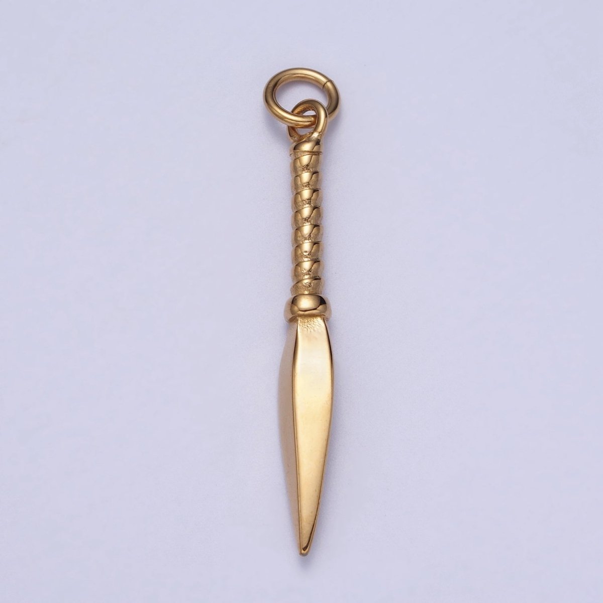 Stainless Steel Thin Weapon Knife Dagger Charm in Gold &amp; Silver J-463 J-464