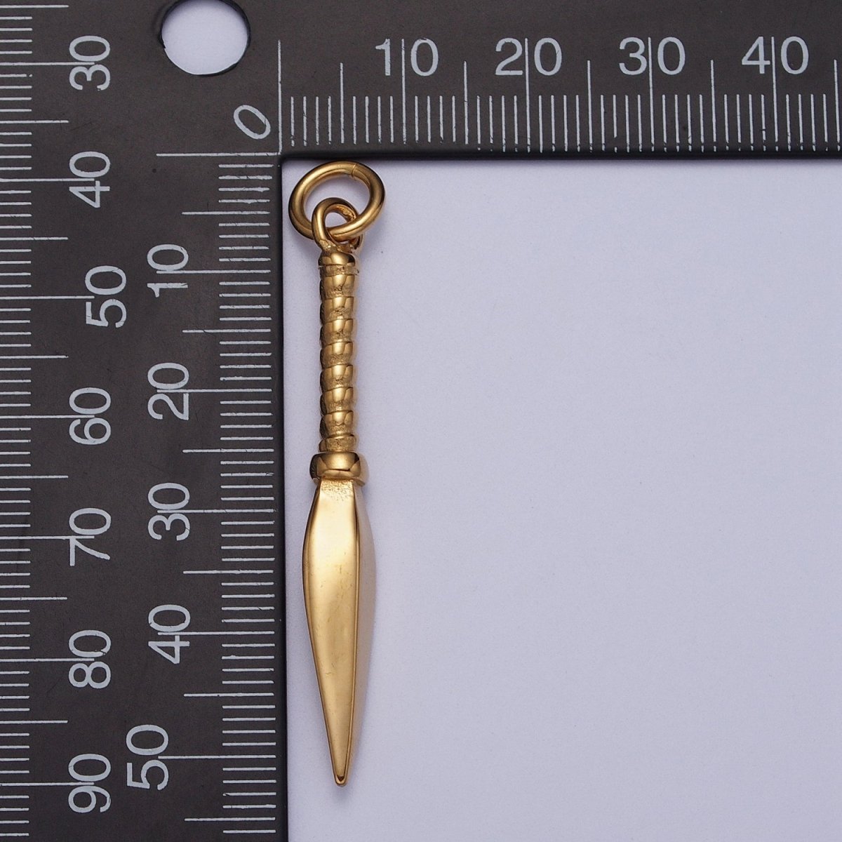 Stainless Steel Thin Weapon Knife Dagger Charm in Gold &amp; Silver J-463 J-464