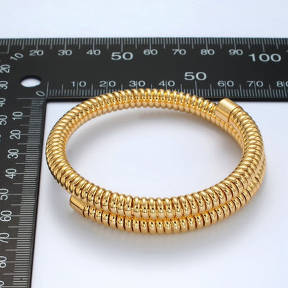 Stainless Steel Twisted Rope Flexi Coil Spring Band Bangle Bracelet | WA-2557