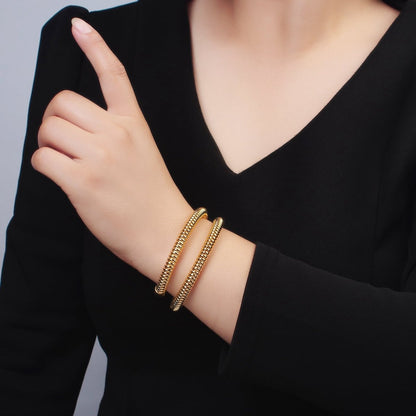Stainless Steel Twisted Rope Flexi Coil Spring Band Bangle Bracelet | WA-2557