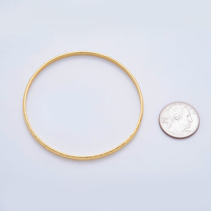 Gold Stainless Steel Bali Artisan Design Round Bangle Bracelet | WA-3463