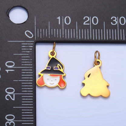 Stainless Steel Witch Girl Halloween Holiday Charm | P1532