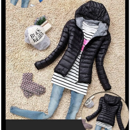 Stand Collar Hooded Winter Jacket