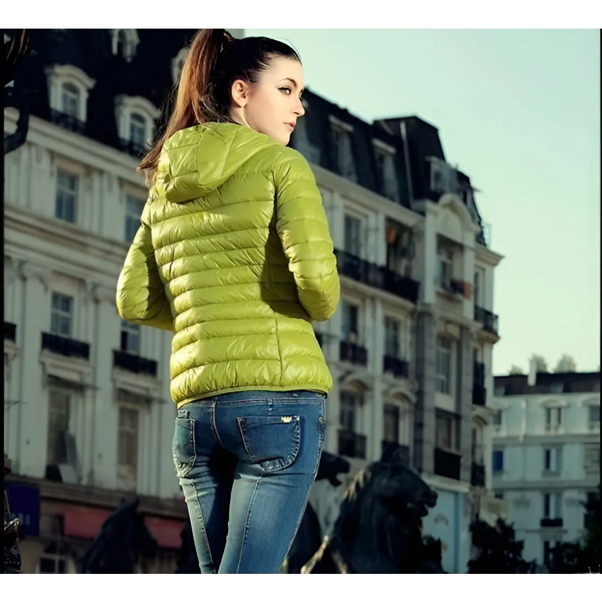 Stand Collar Hooded Winter Jacket