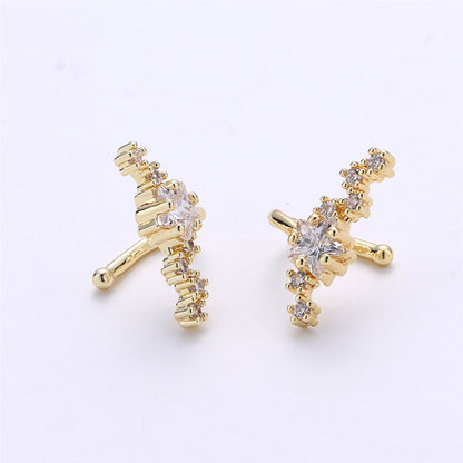 Star Ear cuff - Gold ear cuff - Conch earring- CZ ear cuff - Non pierced conch ear cuff - Dainty ear cuff - Ear cuff gold Huggie ear cuff K-219