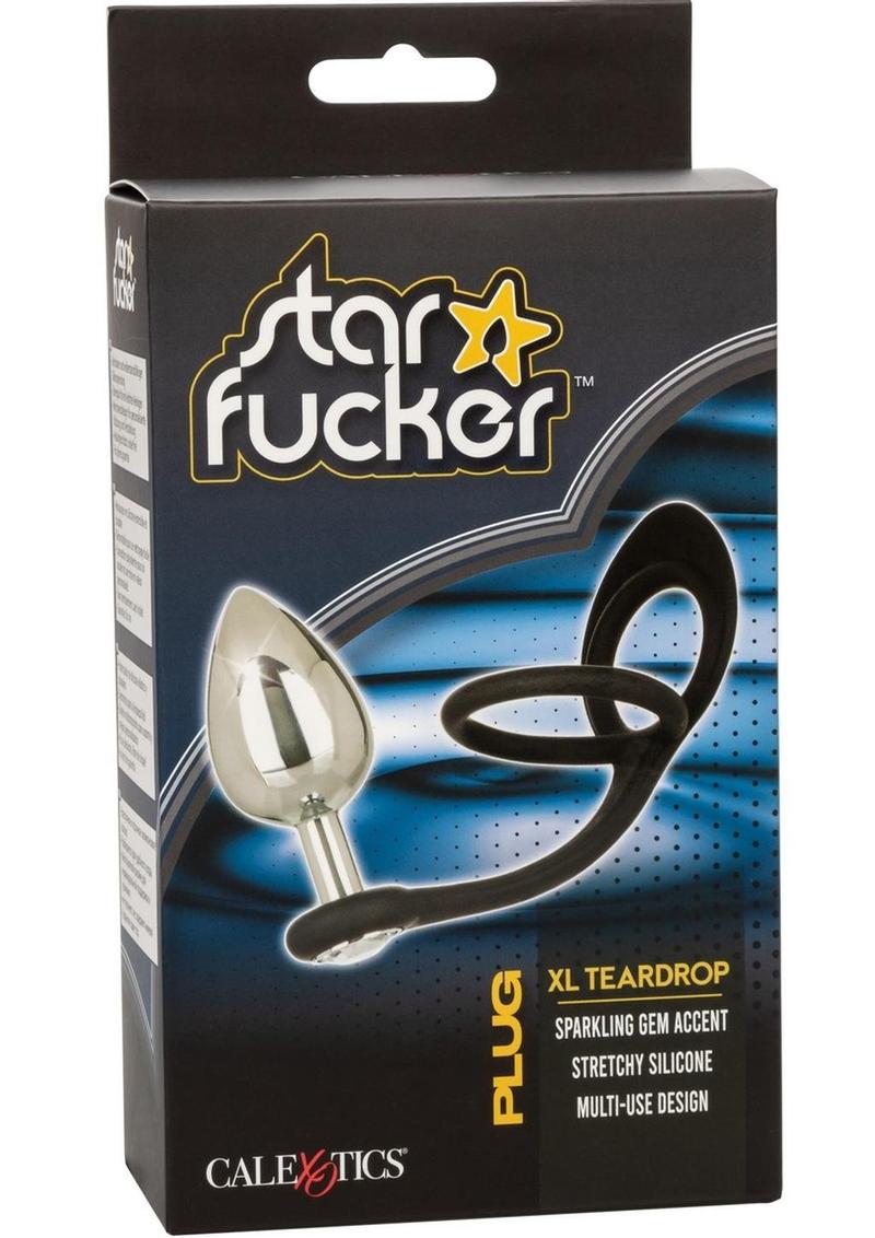 Star Fucker XL Teardrop Plug with Silicone Dual Enhancer