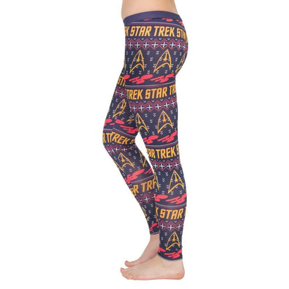 Star Trek Command Ugly Christmas Pattern Leggings
