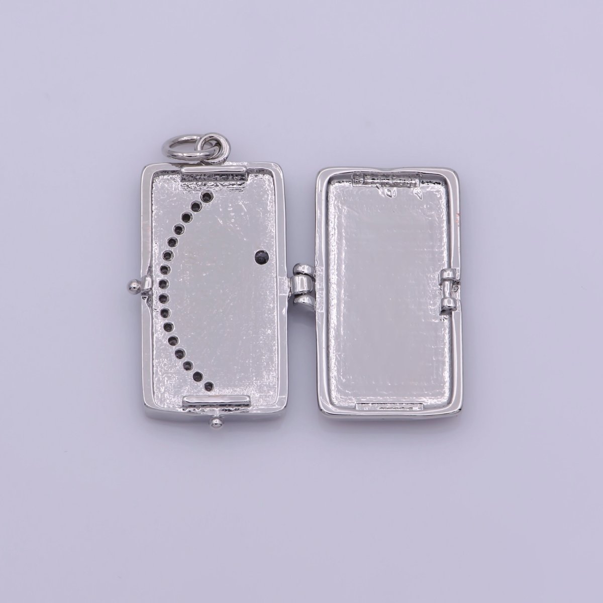 Starry Night Locket Pendant, Moon Star CZ Locket Charm Necklace, 14K Gold Filled Rectangle Locket Charm for Necklace, M-699