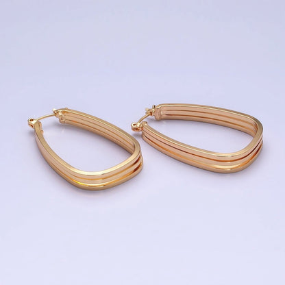 Statement Oval Hoop Earrings, Chunky Gold Hoop Earrings, Oval Gold Hoop Earrings, Modern Hoop Earrings AD1004 AD1005