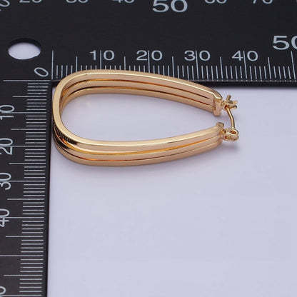 Statement Oval Hoop Earrings, Chunky Gold Hoop Earrings, Oval Gold Hoop Earrings, Modern Hoop Earrings AD1004 AD1005