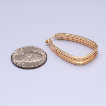 Statement Oval Hoop Earrings, Chunky Gold Hoop Earrings, Oval Gold Hoop Earrings, Modern Hoop Earrings AD1004 AD1005