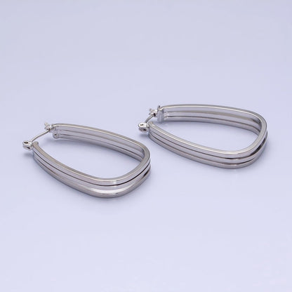Statement Oval Hoop Earrings, Chunky Gold Hoop Earrings, Oval Gold Hoop Earrings, Modern Hoop Earrings AD1004 AD1005