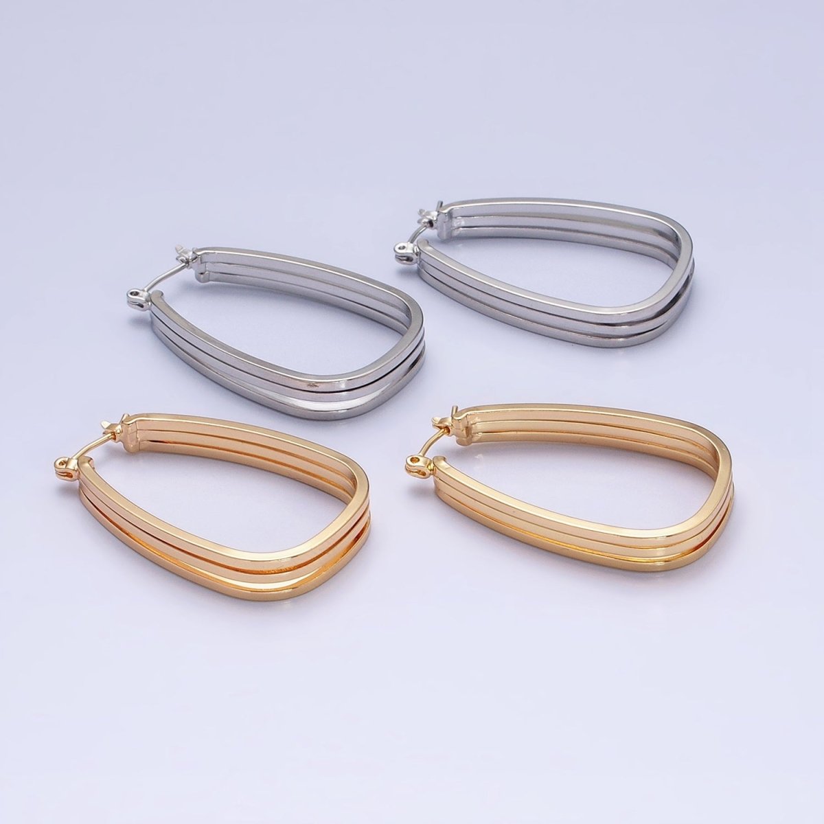 Statement Oval Hoop Earrings, Chunky Gold Hoop Earrings, Oval Gold Hoop Earrings, Modern Hoop Earrings AD1004 AD1005