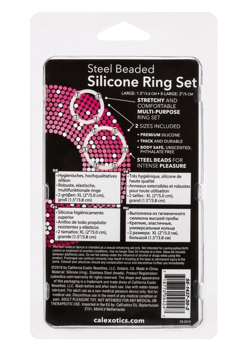 CalExotics Steel Beaded Silicone Ring Set