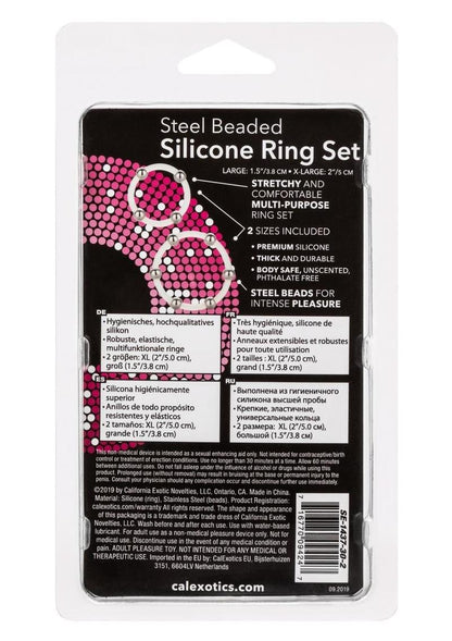 CalExotics Steel Beaded Silicone Ring Set