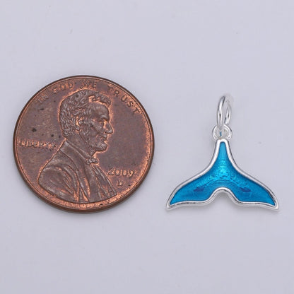 Sterling Silver Dolphin Fish Whale Tail Charm For Summer Ocean Jewelry Bracelet Necklace | SL-016 SL-017