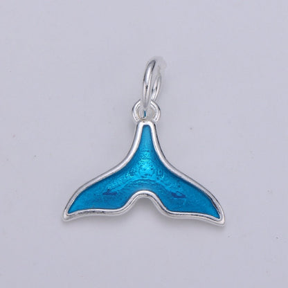 Sterling Silver Dolphin Fish Whale Tail Charm For Summer Ocean Jewelry Bracelet Necklace | SL-016 SL-017